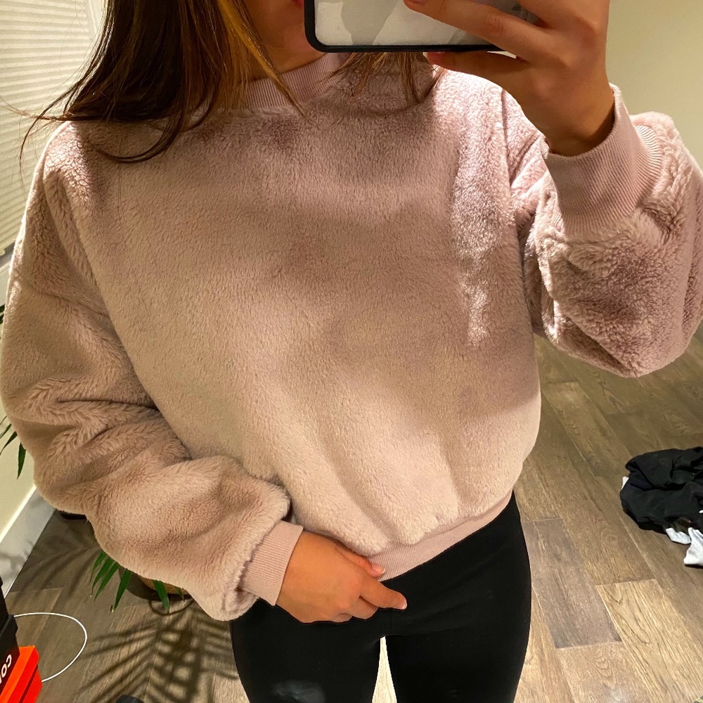 Fuzzy Purple Crewneck Sweater